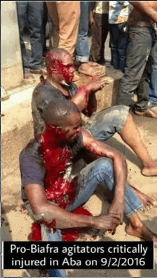 pro-biafran agitators critically injured at Aba on  2-9-2016